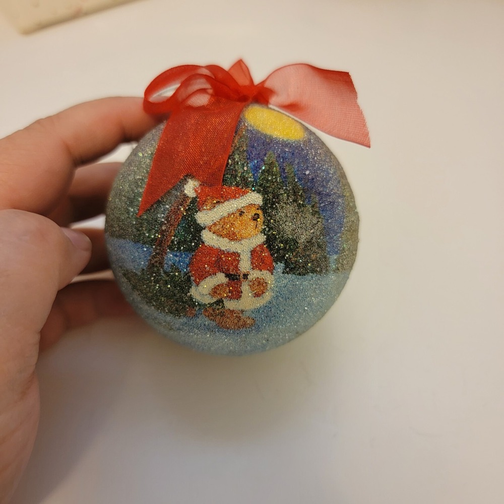 2002 Dillards Sugar Ball Santa Bear With Moon